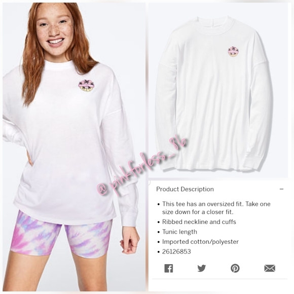 PINK Victoria's Secret Tops - 🔥VS PINK MOCK NECK LONG SLEEVE TEE